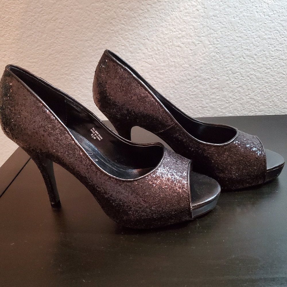 Black glittery heels
